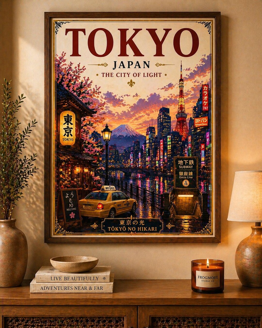 Tokyo Japan Travel Poster | Vinatage Tokyo Wall Art | Japanese City ...