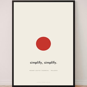 Henry David Thoreau Quote Poster | "Simplify, simplify" | Minimalist Wall Art | Gift for Minimalists