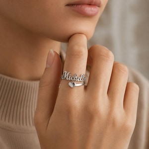 Anello personalizzato con nome, anello delicato regolabile, anello con doppio nome, anello per la mamma, gioielli con nome, regalo personalizzato per la mamma, regalo per la migliore amica