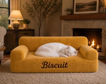 Handmade Soft Plush Pet Sofa, Personalized Dog and Cat Couch, Luxury Indoor Pet bed