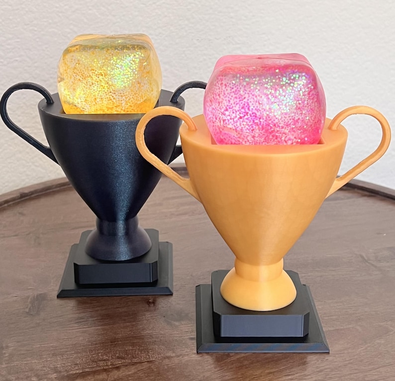 Cube Squish Trophy Holder STL | 3D Printable Fidget Toy Display | Sensory Cube Desk Decor Digital Download