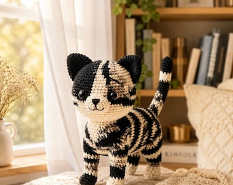 Cat Crochet Pattern PDF, Amigurumi Kitten Plush Tutorial, Cute Pet Crochet Pattern, Digital Download