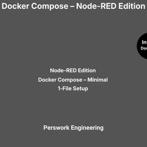 Docker Compose – Edición Node-RED (Mínima) / Plantilla YAML de inicio sencilla / Flujos de automatización del hogar / Configuración fácil / Contenedor ligero