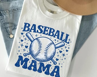 Baseball Mama Shirt, Game Day Tee, Softball Mom Tshirt, Sports Gift Shirt, Vintage Ballpark Tee, Distressed Blue Diamond, Cute Dugout Tshirt