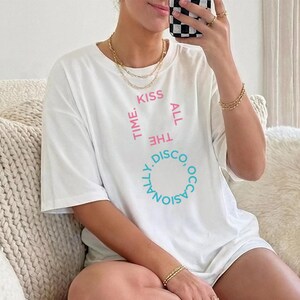 Comfort Colors® Kiss All The Time Disco Occasionally Shirt Harry Inspired Album Merch Tour Concert Graphic Retro Unisex Square Circle Tee