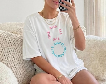 Comfort Colors® Kiss All The Time Disco Occasionally Shirt Harry Inspired Album Merch Tour Concert Graphic Retro Unisex Square Circle Tee