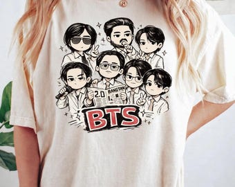 Comfort Colors® BTS Shirt, Kpop Gift Tee, Bangtan Boys Tshirt, Army Fan Shirt, Chibi Idol Tee, Korean Music Tee, Concert Tee, ARMY Lover Tee