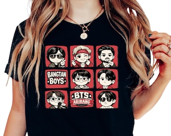 BTS Arirang Shirt, Bangtan Boys Tee, Kpop Fan Gift Shirt, Chibi Idol Tshirt, Korean Music Tee, Army Lover Shirt, Concert Outfit Tshirt