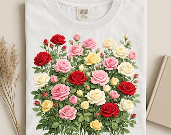 Vintage Rose Garden Shirt, Floral Bouquet Tee, Cottagecore Flower Shirt, Romantic Bloom Tshirt, Botanical Art Shirt, Nature Lover Shirt
