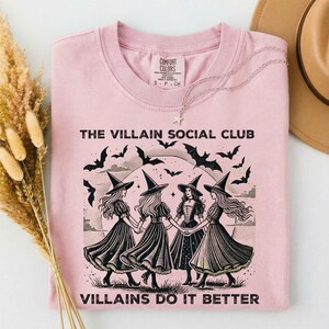 The Villain Social Club Shirt, Witch Halloween Tee, Spooky Gift Tee, Gothic Witch Tee, Vintage-Halloween Tee, Bat Coven Tee, Villains Shirt