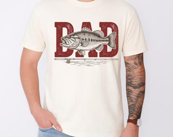 Comfort Colors Fishing Dad Shirt, Bass Angler Tee, Fathers Day Fisherman Shirt, Fathers Day Gift, Lake Life Gift Tee, Vintage Reel Tshirt
