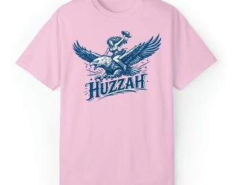Huzzah Eagle Rider Shirt, Western Cowgirl Tee, Vintage Rodeo Tshirt, Patriotic Freedom Shirt, Americana Gift Tee, Rustic Country Tshirt