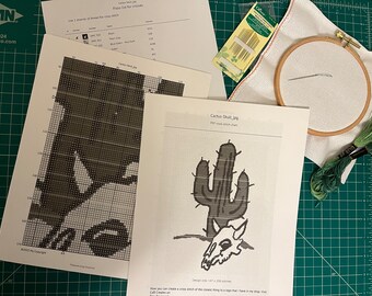 Cactus Skull Downloadable Cross Stitch Pattern