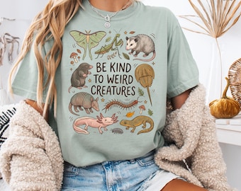 Comfort Colors® Be Kind Shirt, Cute Odd Animal Tee, Retro Nature Graphic Tshirt, Science Nerd Tee, Biology Teacher Gift, Bug Lover Shirt