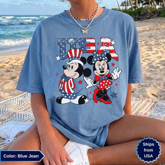 Comfort Colors® Mickey And Minie USA 250 Shirt, American Flag Tee, Vintage 1776–2026 Shirt, 4th Of July Shirt, 250th America Anniversary Tee