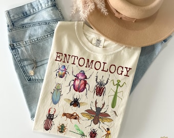 Comfort Colors® Retro Entomology Shirt, Vintage Insect Shirt, 90s Bug Shirt, Beetles Graphic Tee, Cottagecore Nature Shirt, Science Nerd Tee