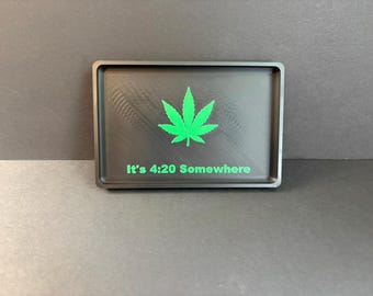 3D-geprinte wietrolhouder | Zwart en groen | Het is ergens 4:20 | Handgemaakt | 420 cadeau | Gemaakt in de VS