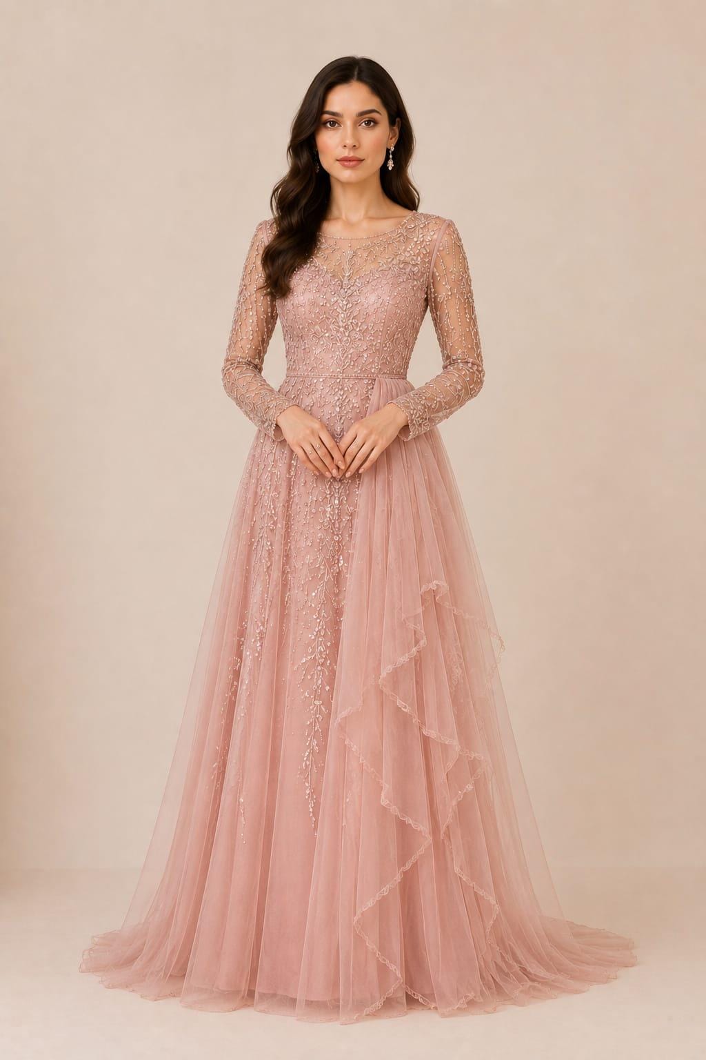 etsy bridesmaid dress Maxi Length Lavender Pink Bridesmaid Dress with Twist and Wrap Multiway Top