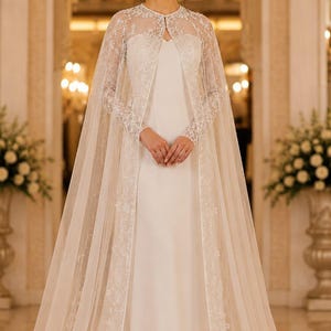 wedding party muslim party dresses with cape sleeves covered usa Nude Luxury Long Sleeves Muslim Evening Dresses with Cape SS369A
