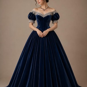 navy blue renaissance dress Medieval Dress, Navy blue Renaissance Gown, Ready Made UK size 14