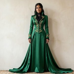 Emerald Green Gothic Dresses - Etsy Emerald Green Gothic Dresses - Etsy