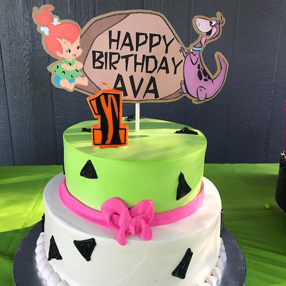 Pebbles Flintstone Dino Rubble Centerpiece Cake Topper Etsy