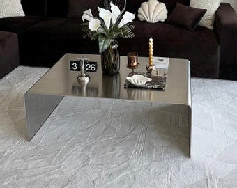 Roestvrijstalen salontafel - modern, minimalistisch woonkameraccentmeubilair