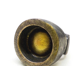 Massive Sterling Silver Dome open Ring, Bold Artisan Handmade Jewelry.E851