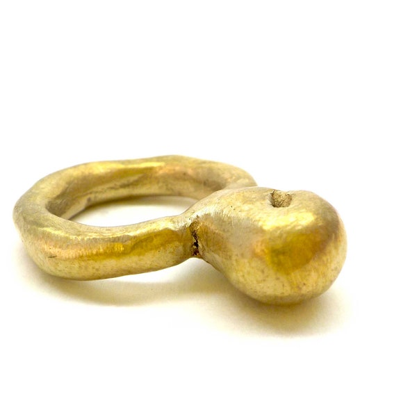 Statement bold brass one of a kind ring