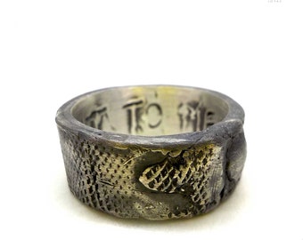 Brutalist Sterling Silver Statement Ring: Thick Band, Handmade in Spain