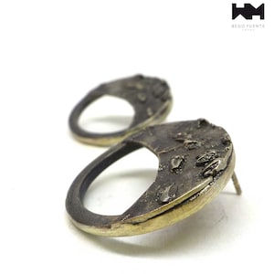 Organische Strukturierte Silber Ohrringe. Natur Inspiriert. Handgefertigter Schmuck.E24