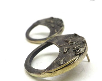 Organic Textured Silver Earrings. Nature Inspired. Handcrafted Jewelry.E24