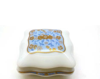 Vintage Limoges French Fine Porcelain Trinket Box. Jardin Des Tuileries. JB89