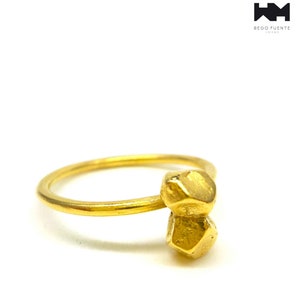 Petite Geometric Gold Vermeil Stackable Ring. E649