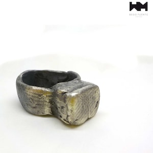 One Off Brutalist Silver Ring. E958