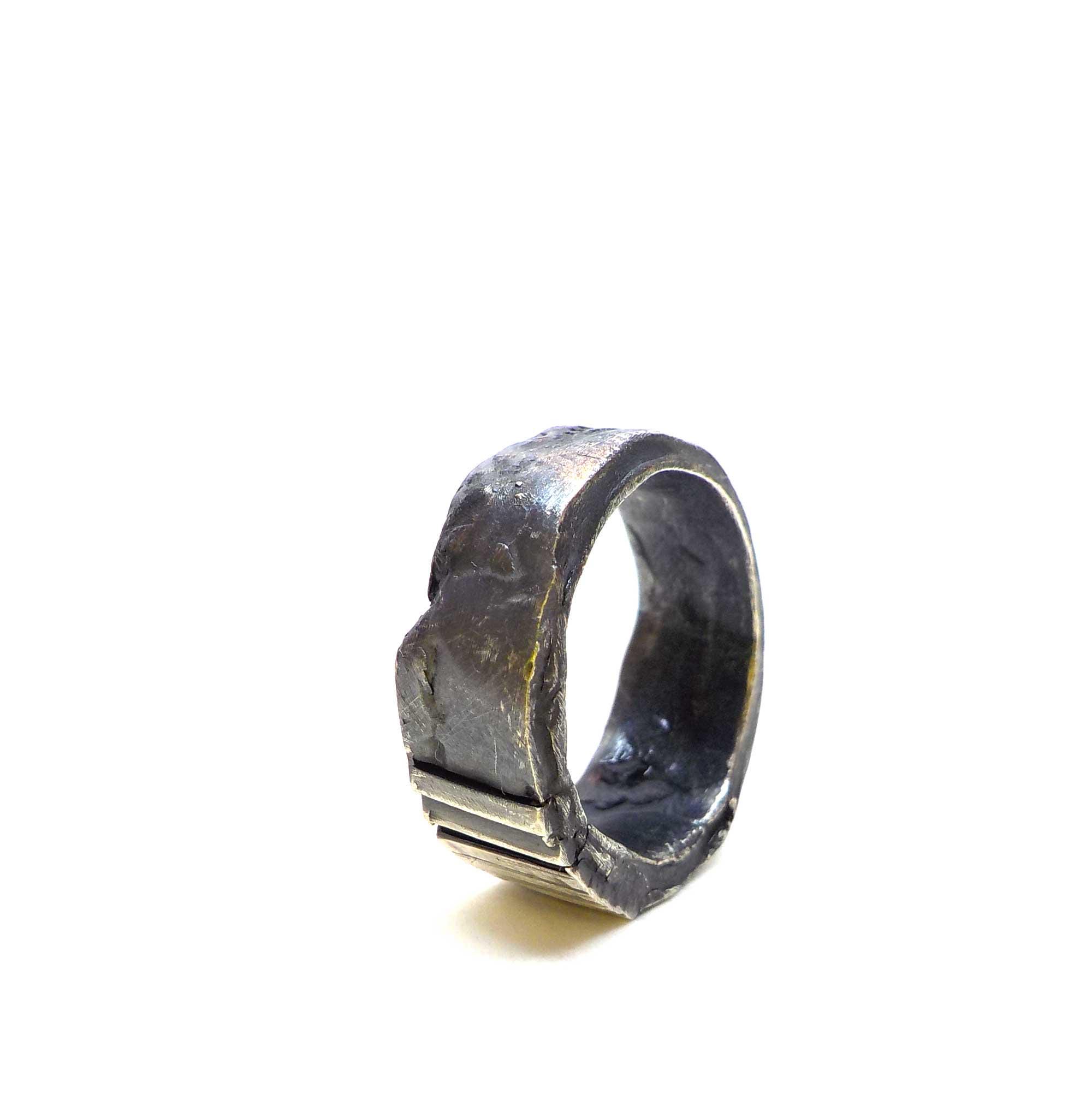 Huge Sterling Silver Ring for Men. Brutalist Rough Style Ring. - Etsy