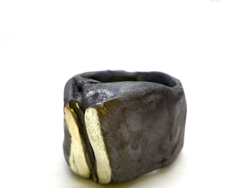 Chunky Brutalist Statement Ring – Solid Sterling Silver Sculptural Sculpture