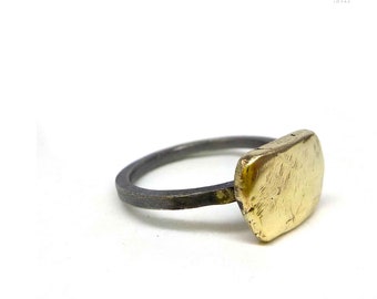 Anillo único con clase de latón y plata. E783