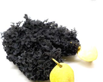 Organic Silicone & Gold plated Brass, textured, flexible, unique, Award-Winning Design Earrings.