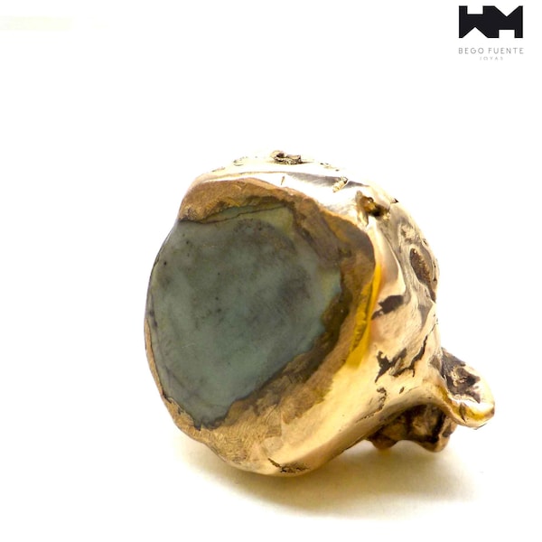 Brutalist Bronze and Epoxi resin ring- E619