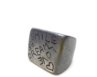Chunky Love Ring – Massive Sterling Silver Statement Jewelry