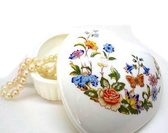 Vintage Aynsley Cottage Garden Porcelain Trinket Box.JB47
