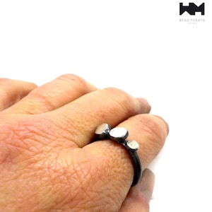 One of a Kind Brutalist Silver Ring.E788