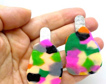 Eco-Friendly Wearable Art: Recycled Plastic & Sterling Silver Dangles