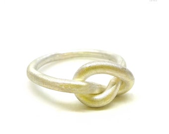 TIE ME NOT ring. Self Commitment Silver Ring.E524
