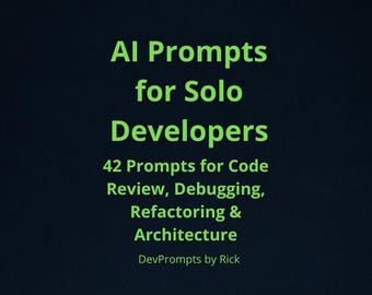 Developer Prompt Templates for Code Review Debugging and Refactoring — 42 Prompts — PDF Download