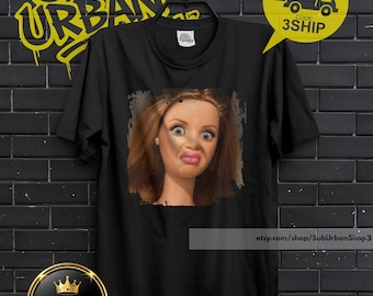 Funny Disgusted Doll Face Meme,T-Shirt Woman Trending Tee,Viral Trend Tshirt Gen Z Style,Internet Humor,Sarcastic Leave Me Alone Shirt 2
