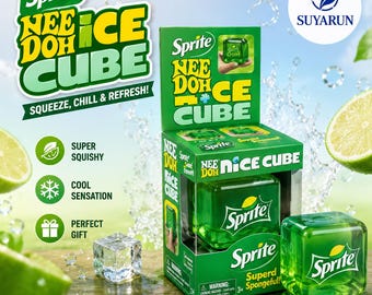 Needoh Nice Cube Squishy Fidget Toy | Stress Relief, Sprite, Dr Pepper, Fanta