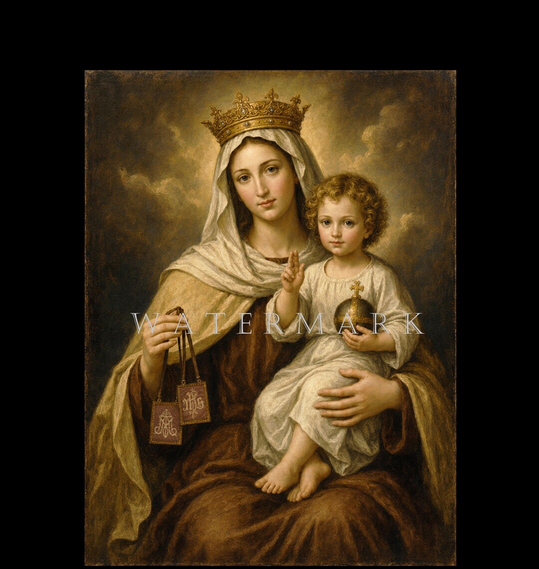 Our Lady of Mt. Carmel Digital Oil Painting DIGITAL DOWNLOAD - Etsy