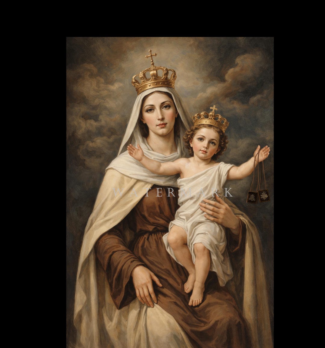Our Lady of Mt. Carmel Digital Oil Painting DIGITAL DOWNLOAD - Etsy